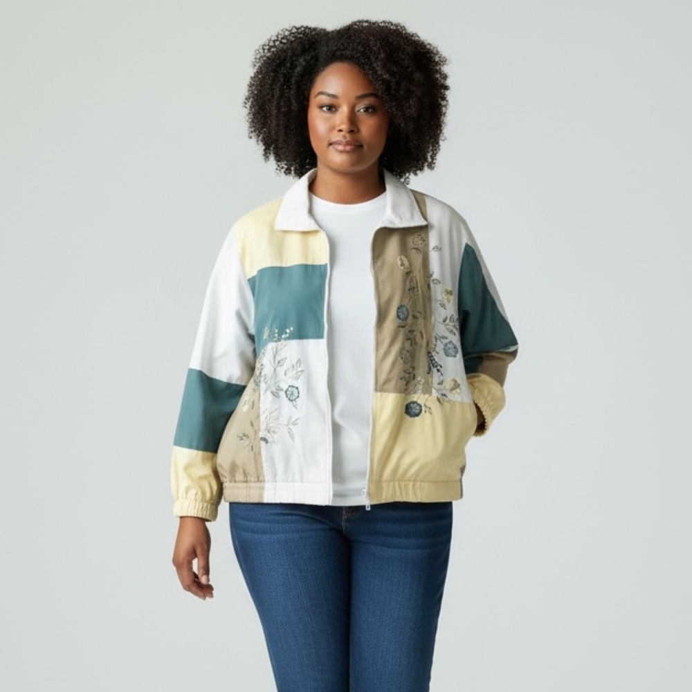 VINTAGE KORET FRANCISCA - MULTI-PATTERNED / COLORED LIGHTWEIGHT JACKET. S
